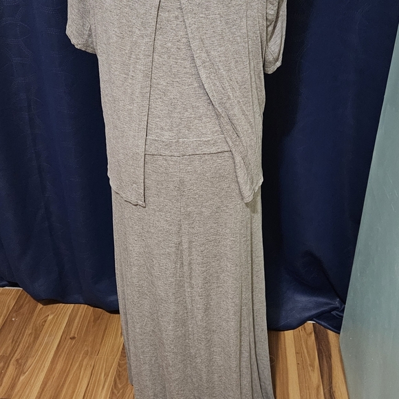 Womens Catos Long Maxi Dress Gray Sz Xl 14/16 Stretch Modest - Picture 5 of 7